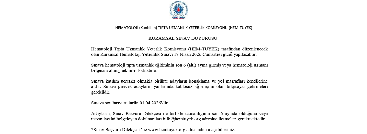 HEM-TUYEK Kuramsal Sınav Duyurusu